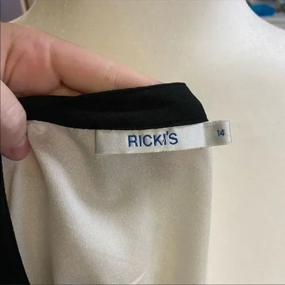 RICKI'S | Women's Blue and Lace Long Sleeve Blouse - Picture 3 of 4